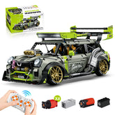 1: 10 Jet Super MINI Car Building Sets with Remote Control, Electric spray system, Electric Air Suspension and Rear Wing (2550 Pcs) - BAV BRICK